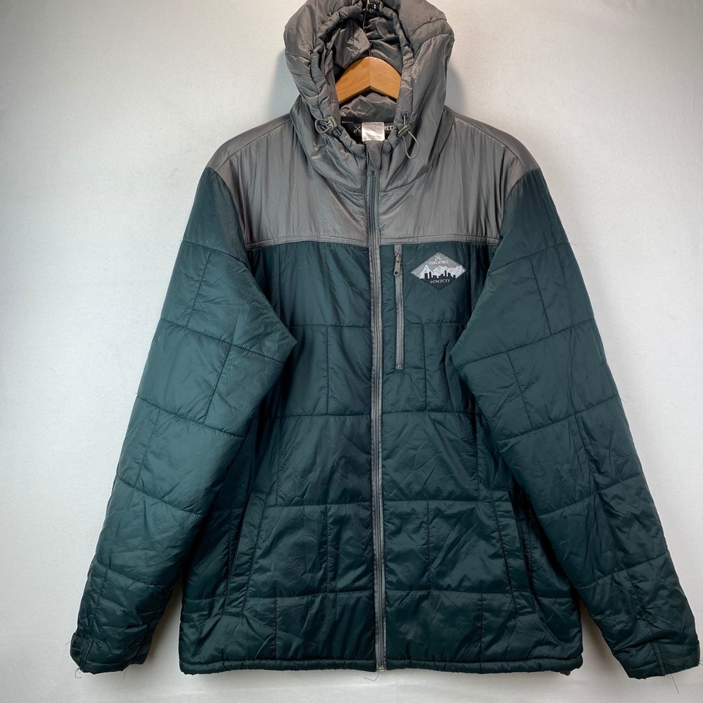 Coalatree Camper Hooded Jacket Mens XL Green Gray Ripstop Quilted Insulated DWR